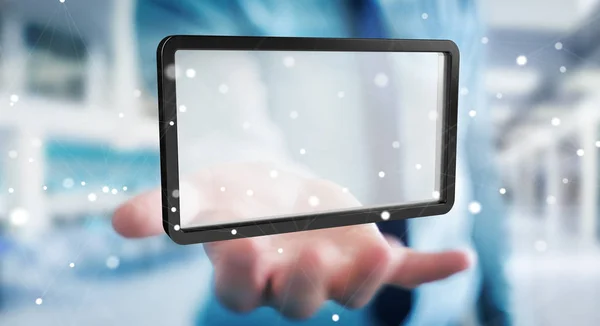 디지털 화면 태블릿 3d 렌더링을 사용 하 여 하는 사업 — 스톡 사진