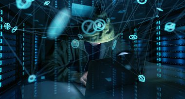 Bir bilgisayar ile kişisel verileri bilgilere erişim hacker 3d