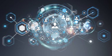 Sosyal ağ arabirimi 3d render