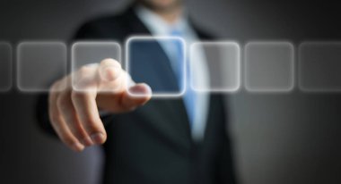 Dijital dokunsal arayüz 3 ile internette sörf işadamı