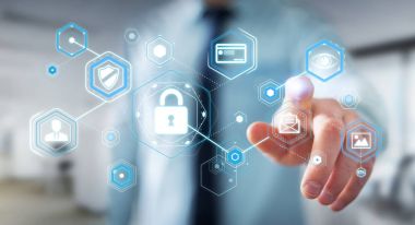 Bir siber saldırı 3d render engellemek için antivirus istimal iş adamı