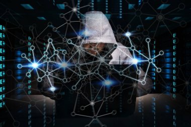 Bir bilgisayar ile kişisel verileri bilgilere erişim hacker 3d