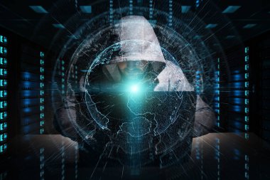 Bir bilgisayar ile kişisel verileri bilgilere erişim hacker 3d