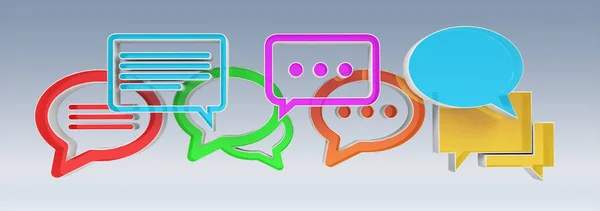 Digitális színes 3d rendering beszélgetés ikonok — Stock Fotó