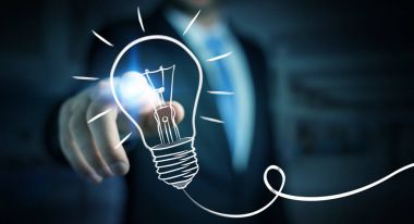 Bir kroki ampul dokunmadan işadamı