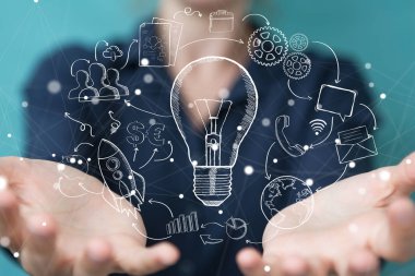 Çok dokunaklı ve kroki ampul tutan bir işkadını