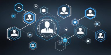 3D render işadamı bağlantı arabirimi