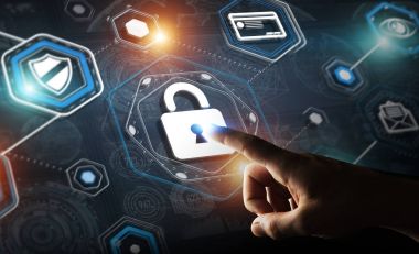 Bir siber saldırı 3d render engellemek için antivirus istimal iş adamı