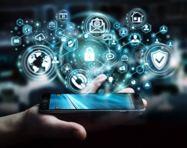 Onun veri kişisel bilgileri 3d renderin koruma işadamı