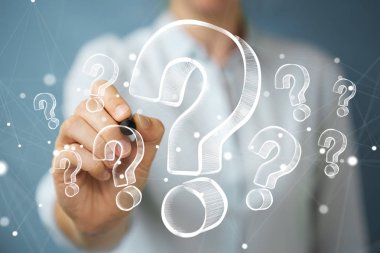 Soru işaretleri el çizim işkadını çizilmiş