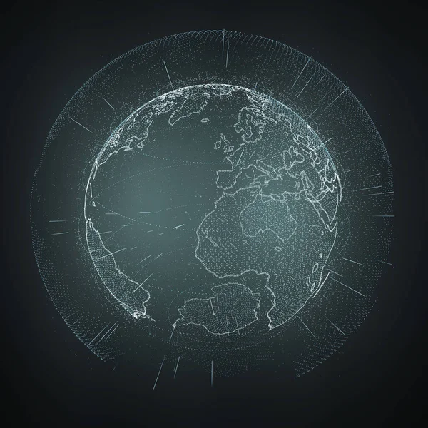 地球上の接続およびデータ交換地球 3 d renderi — ストック写真