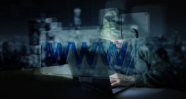 Bir bilgisayar ile kişisel verileri bilgilere erişim hacker 3d