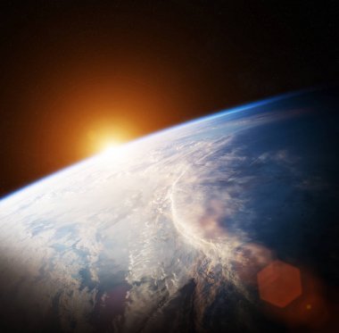 Planet Earth görünümü 3d işleme öğeleri bir şekilde döşenmiş bu görüntünün 