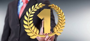 İlk altın fiyatı 3d render kazanan işadamı