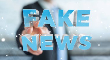 İşadamı sahte haber bilgi 3d render keşfetmek