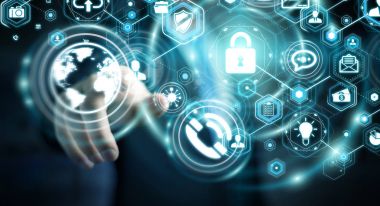 Onun veri kişisel bilgileri 3d renderin koruma işadamı