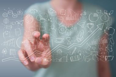 Holding ve dokunaklı el yazması proje presentati işkadını