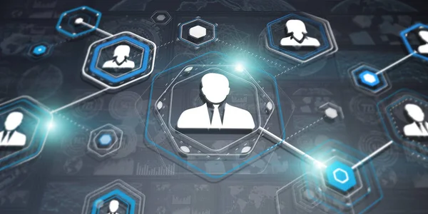 3D render işadamı bağlantı arabirimi