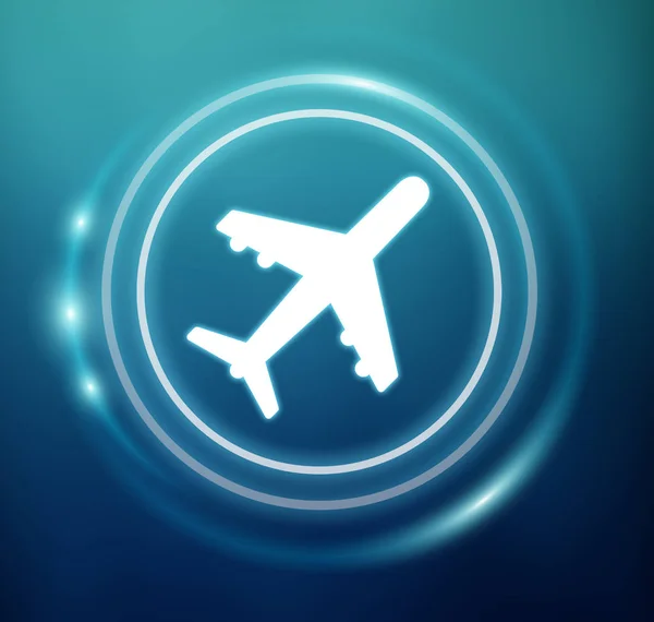 3D rendering plane icon with circles — Stock Photo, Image