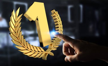 İlk altın fiyatı 3d render kazanan işadamı