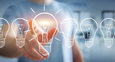 Bir kroki ampul dokunmadan işadamı