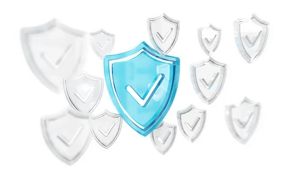 Moderne digitale gegevens schild antivirus 3D-rendering — Stockfoto