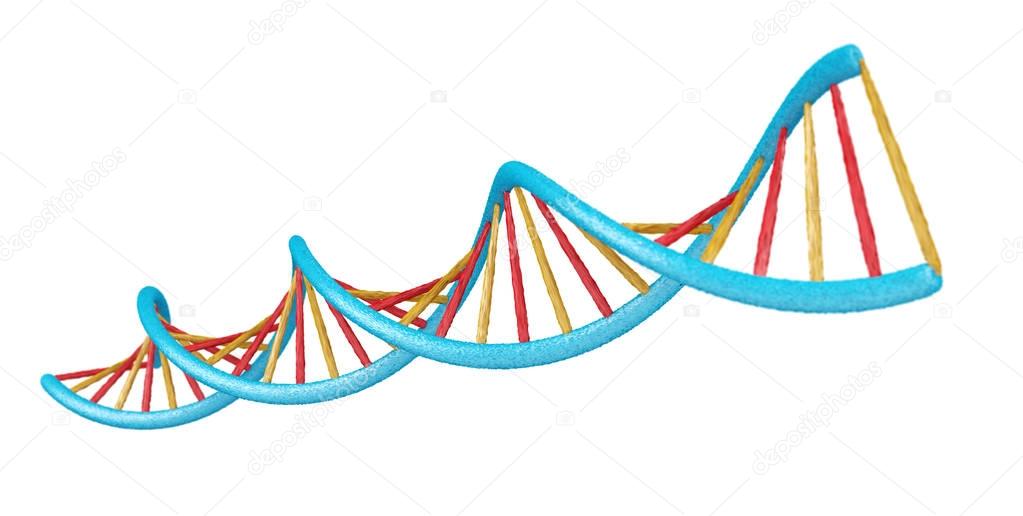 Modern DNA structure 3D rendering