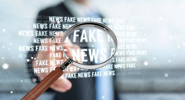 İşadamı sahte haber bilgi 3d render keşfetmek