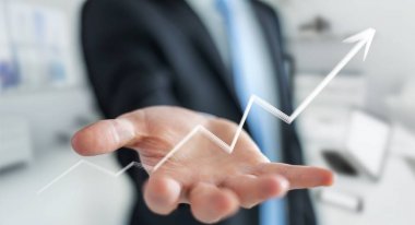 Çizilmiş ok kadar gidiş tutarak işadamı