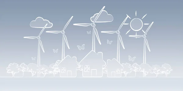 Megújuló energia kézzel rajzolt vázlat — Stock Fotó
