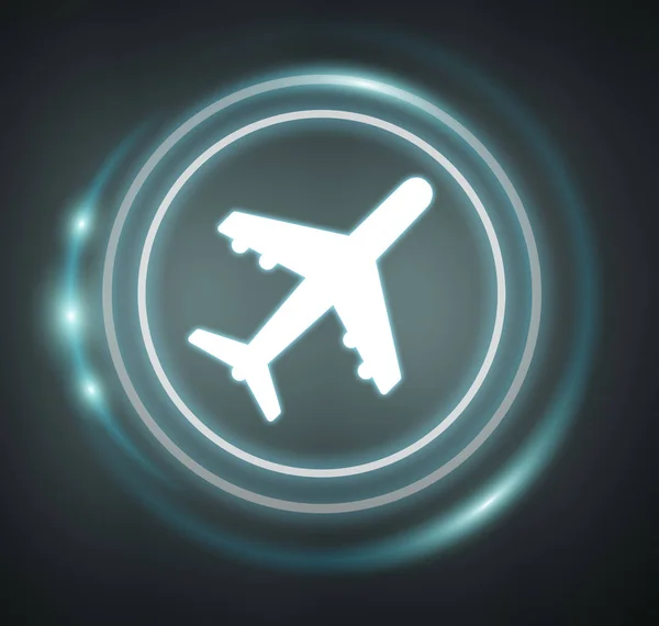 3D rendering plane icon with circles — Stock Photo, Image