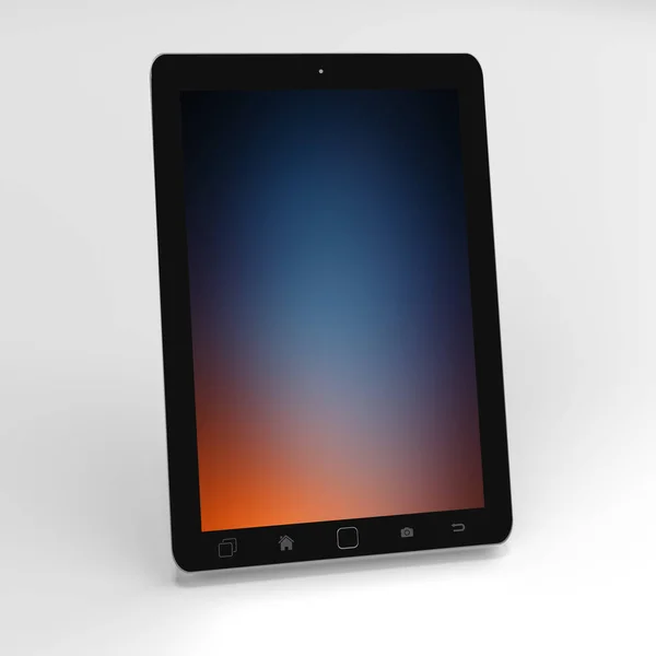 Σύγχρονο ψηφιακό tablet μαύρη σε άσπρο φόντο 3d rendering — Φωτογραφία Αρχείου