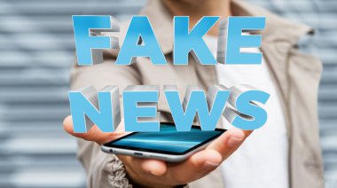 İşadamı sahte haber bilgi 3d render keşfetmek