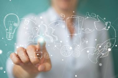 Holding ve dokunaklı el yazması proje presentati işkadını