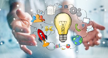 El yazması proje sunumu ile onun han tutan işadamı