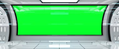 Uzay gemisi parlak iç 3d render ile