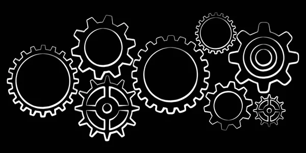 Hand-drawn gears sketch — Stock Photo, Image