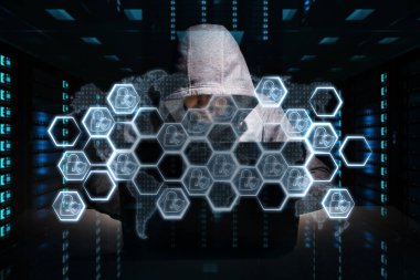 Bir bilgisayar ile kişisel verileri bilgilere erişim hacker 3d