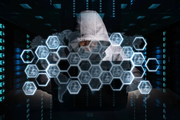 Bir bilgisayar ile kişisel verileri bilgilere erişim hacker 3d