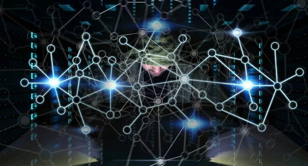 Bir bilgisayar ile kişisel verileri bilgilere erişim hacker 3d