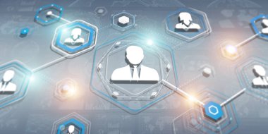 3D render işadamı bağlantı arabirimi