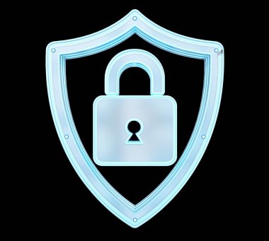 Modern dijital veri virüsten koruma 3d render kalkan