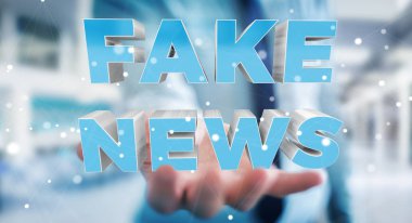 İşadamı sahte haber bilgi 3d render keşfetmek