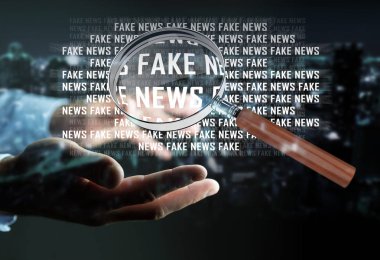 İşadamı sahte haber bilgi 3d render keşfetmek