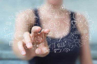 Holding ve dokunaklı el yazması proje presentati işkadını