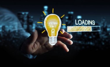 Holding ve yükleme kroki dokunmadan işadamı