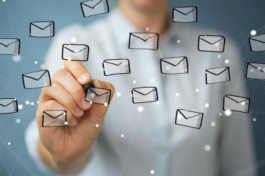 İşkadını kayan çizim e-postaları kroki