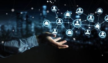 Sosyal ağ bağlantısı 3B oluşturmayı kullanarak iş adamı