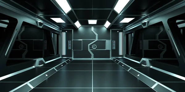 宇宙飞船暗室内 3d 渲染 — 图库照片