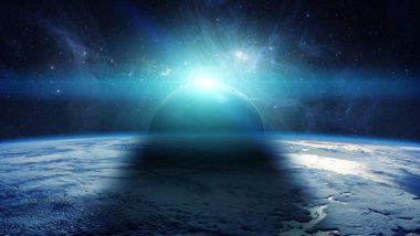 Dünyanın güneş tutulması Earth 3d işleme öğeleri 